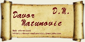 Davor Matunović vizit kartica